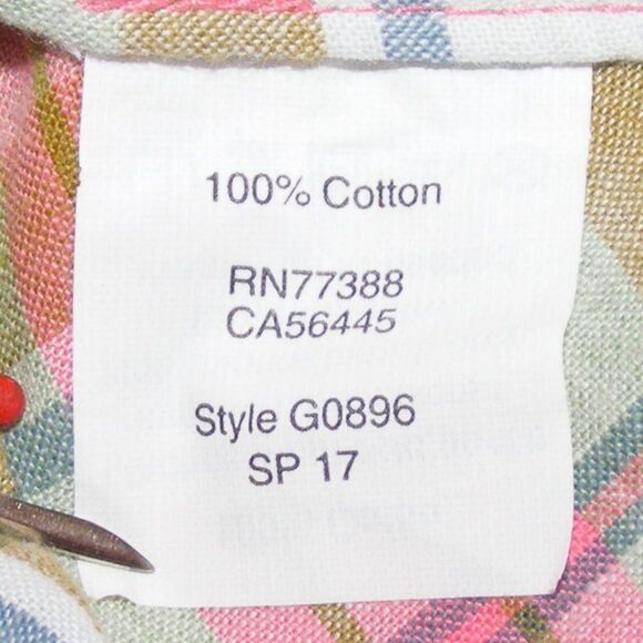 J.CREW Top/Blouse, M, Boy Fit, Plaid, Pink/Green, Long sleeve, 2 button cuff - Picture 12 of 13